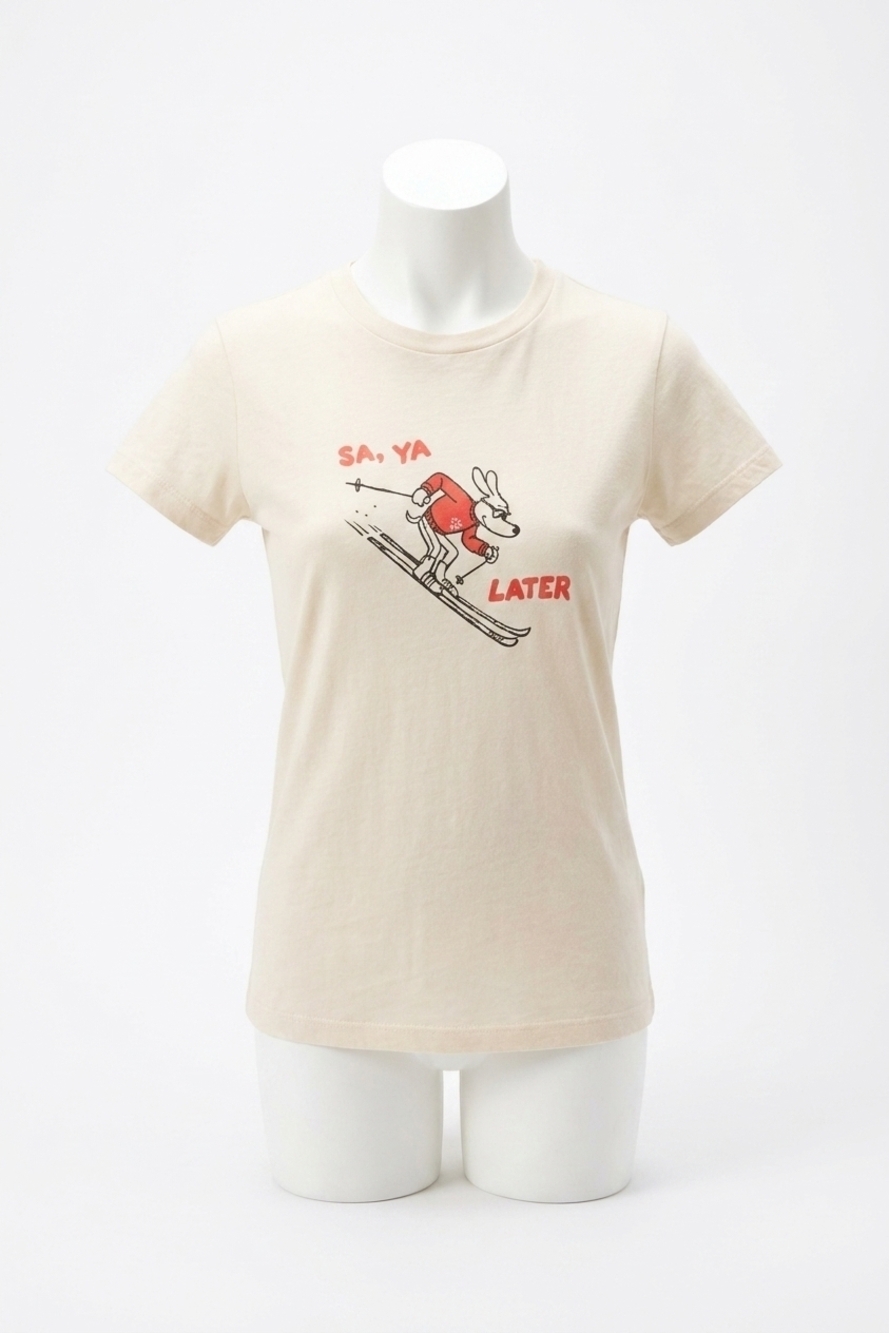 NEW DAYDREAMER ski ya later headliner tee in dirty white